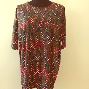LulaRoe Irma M -Feathers and Polka Dots